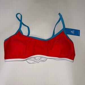 Nwt cupshe brand red and blue bikini top